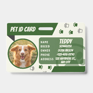 Badge Carte de portefeuille avec photo d'animal de compa