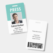 Badge Carte de presse de l'ID photo de l'employé (Avant & arrière)