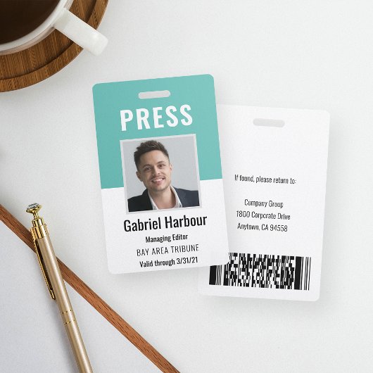 Badge Carte de presse de l'ID photo de l'employé