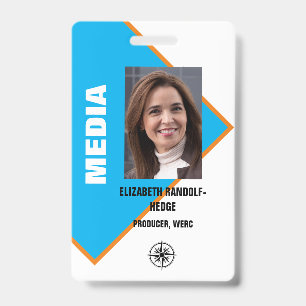 BADGE CARTE DE PRESSE ÉVÉNEMENT I.D. PHOTO MÉDIAS D'ENTR