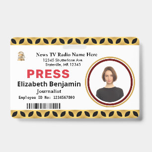 Badge Carte de Presse Média Logo Personnalisable