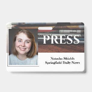 Badge Carte de presse personnalisée avec nom