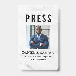 Badge Carte de presse personnalisée pour photographe jou