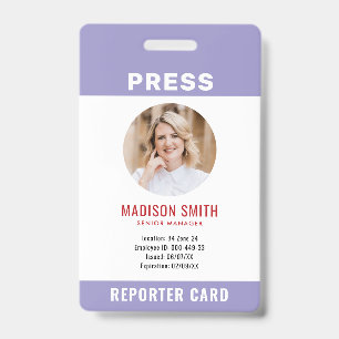 Badge Carte de presse photographe ID