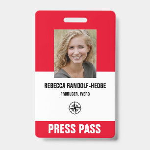 Badge CARTE DE PRESSE SPÉCIALE ÉVÉNEMENT ROUGE GRAS - Ph