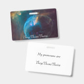 Badge Carte de pronom spatial (Iels/eux/à eux) (Avant & arrière)