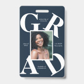 Badge carte de remise de diplôme couleurs de l'école en  (Arrière)