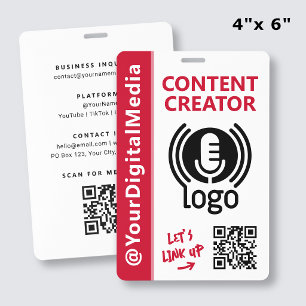 Badge Carte de réseau pour créateurs de contenu moderne