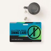 Badge Carte de sécurité du restaurant pour repas sans gl (Front with Retractable)