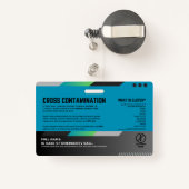 Badge Carte de sécurité du restaurant pour repas sans gl (Back with Retractable)