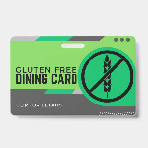 Badge Carte de sécurité pour les restaurants sans gluten