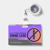 Badge Carte de sécurité pour les restaurants sans gluten (Avant avec rétractable)