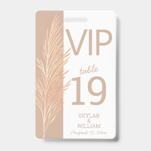 Badge Carte de Table Créative VIP Fête de Mariage avec H (Avant)
