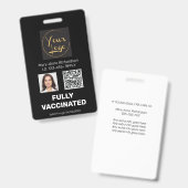 Badge Carte de vaccination avec code QR pour photo d'ide (Avant & arrière)