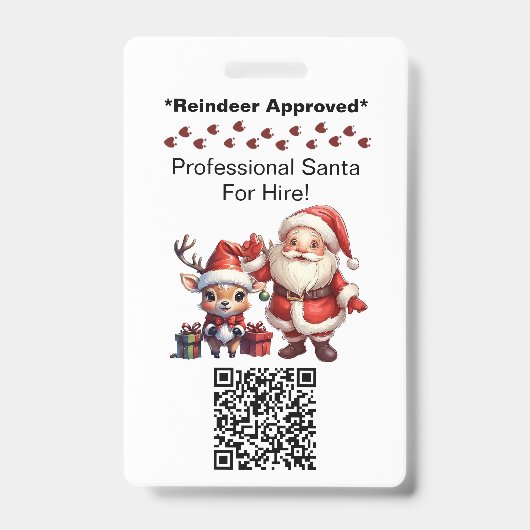 Badge Carte de visite de Santa Claus deux faces Modifier (Avant)