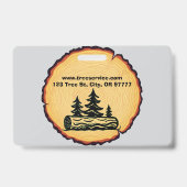 Badge Carte de visite du service d'arbres Bûcheron (Arrière)