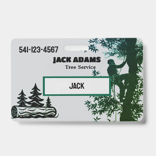 Badge Carte de visite du service d'arbres Bûcheron