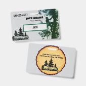 Badge Carte de visite du service d'arbres Bûcheron (Avant & arrière)