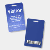 Badge Carte de visite en cuir bleu (Avant & arrière)