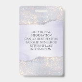 Badge Carte de visite Holographique Violet Pailleté Luxe (Arrière)