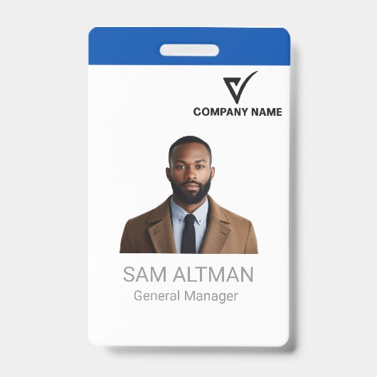 Badge Carte de visite minimale Design de nom et de logo  (Avant)