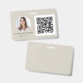 Badge Carte de visite photo QR Code Terracotta (Avant & arrière)