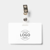 Badge Carte de visite professionnel moderne avec code QR (Arrière avec clip)