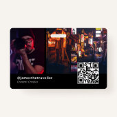 Badge Carte de visite professionnel moderne avec code QR (Devant)