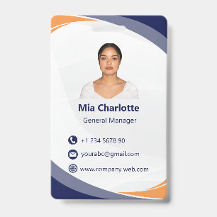 Badge Carte de visite professionnelle moderne avec photo