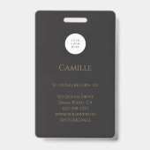 Badge Carte de visite professionnelle pour cils écriture (Arrière)