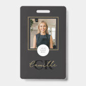 Badge Carte de visite professionnelle pour cils écriture (Avant)