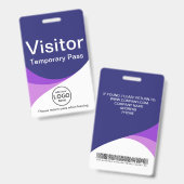 Badge Carte de visiteur d'entreprise code-barres ID bleu (Avant & arrière)