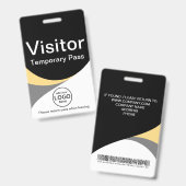 Badge Carte de visiteur d'entreprise jaune noir Code-bar (Avant & arrière)