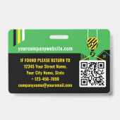 Badge Carte de visiteur Sécurité ID Chantier de construc (Arrière)