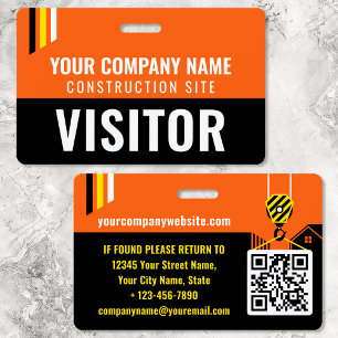 Badge Carte de visiteur Sécurité ID Chantier de construc