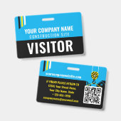 Badge Carte de visiteur Sécurité ID Chantier de construc (Avant & arrière)