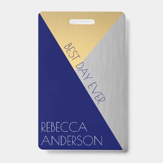 Badge Carte d'emplacement pour Mariage bleu marine VIP C (Front)