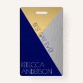 Badge Carte d'emplacement pour Mariage bleu marine VIP C (Devant)