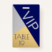 Badge Carte d'emplacement pour Mariage bleu marine VIP C (Dos)
