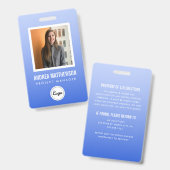 Badge Carte d'employé à dégradé bleu (Avant & arrière)