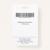 Badge Carte d'employé de photo et de nom personnalisée m (Dos)