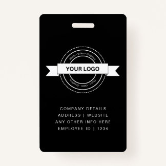 Badge Carte d'employé d'entreprise noire personnalisée