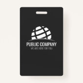 Badge Carte d'employé moderne Dark Large Photo (Dos)