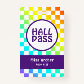 Badge Carte d'enseignant personnalisée Hall Pass Salle d (Dos)