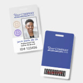 Badge Carte d'entrée de l'employé avec logo bleu (Avant & arrière)