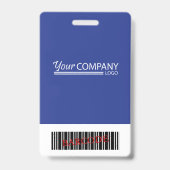 Badge Carte d'entrée de l'employé avec logo bleu (Arrière)
