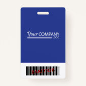 Badge Carte d'entrée de l'employé avec logo bleu (Dos)