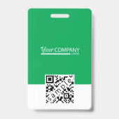 Badge Carte d'entrée photo d'employé du logo vert, code (Arrière)