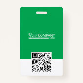 Badge Carte d'entrée photo d'employé du logo vert, code  (Dos)