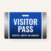 Badge Carte d'entrée pour visiteurs Royal Blue & Steel (Devant)